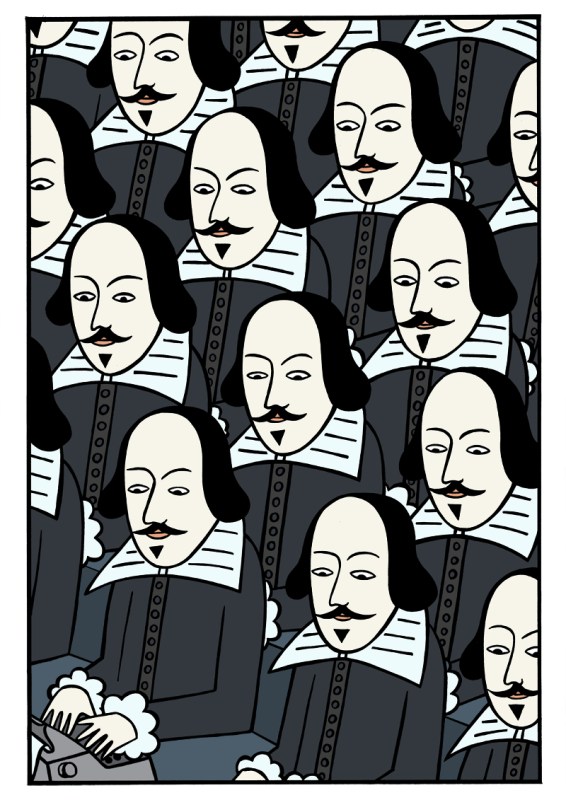 infinite shakespeare comic illustration by baggelboy