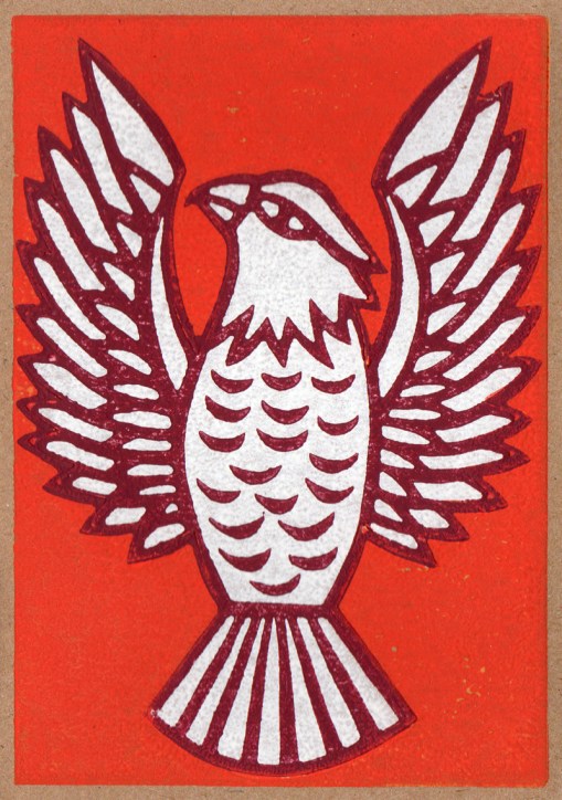 eagle. linocut