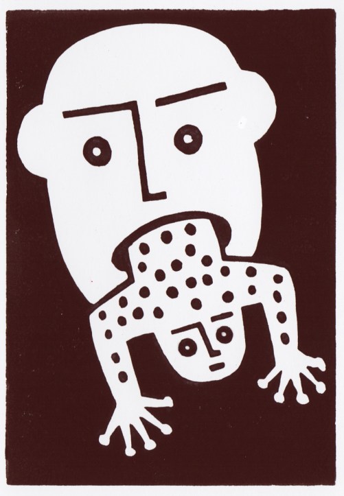 frog. linocut