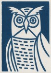 owl. linocut