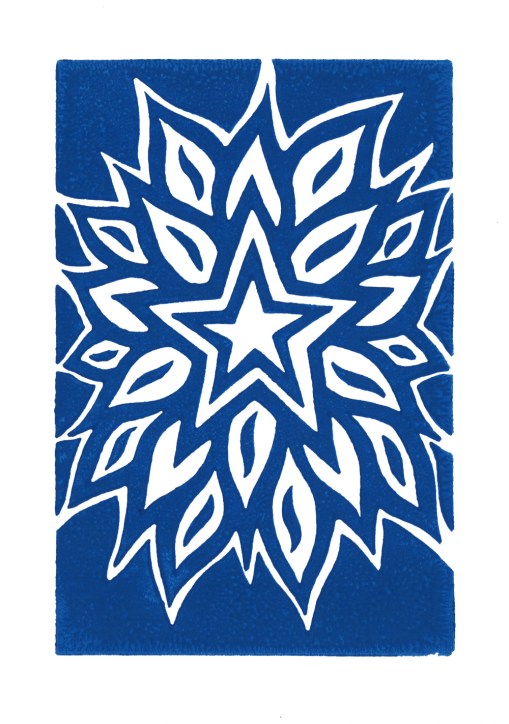 star. linocut