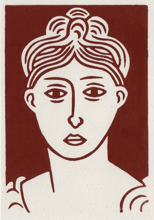 the countess. linocut