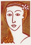 lady. linocut