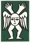 angel linocut greeting card