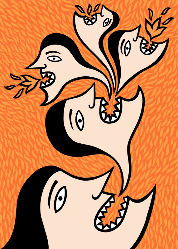 you say. comic illustration.