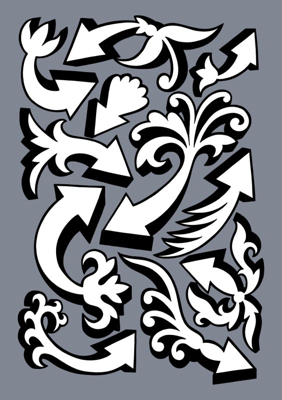 directions graphic drawing of arrows