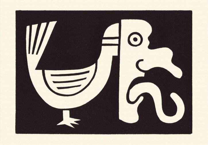 my face today linocut