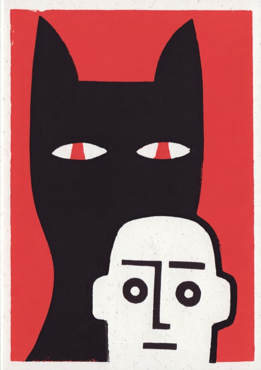 behind me linocut