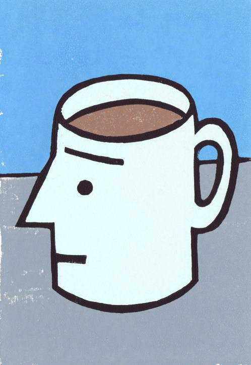 i am a mug linocut